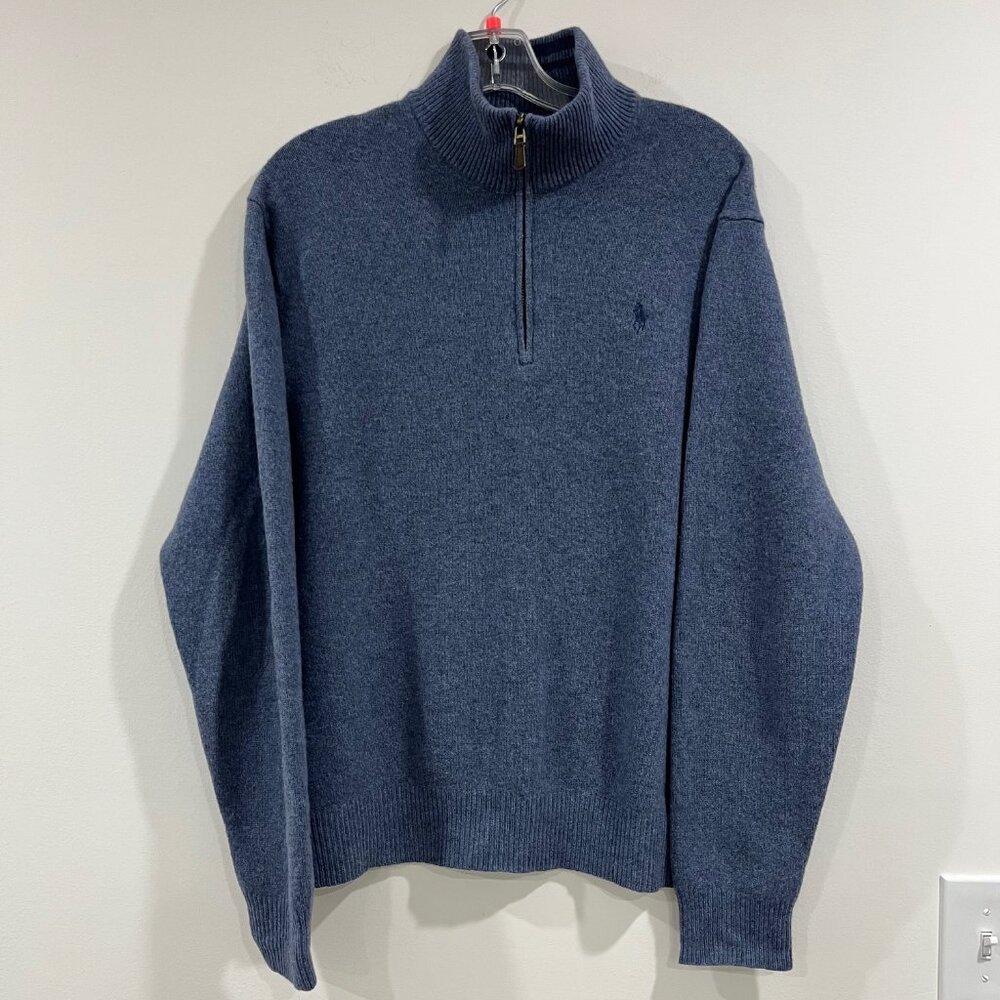 Vintage 2YK Polo Ralph Lauren Sweater Light Blue Italian Merino Wool XL
